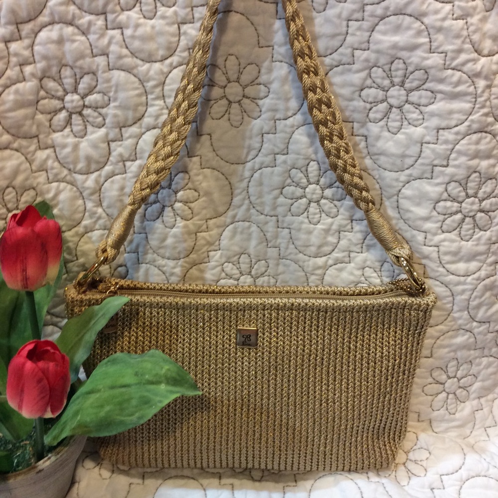 Lina Gold Crochet Mini Bag
